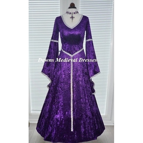 Medieval Pagan Bridesmaid V Neck Wedding Dress